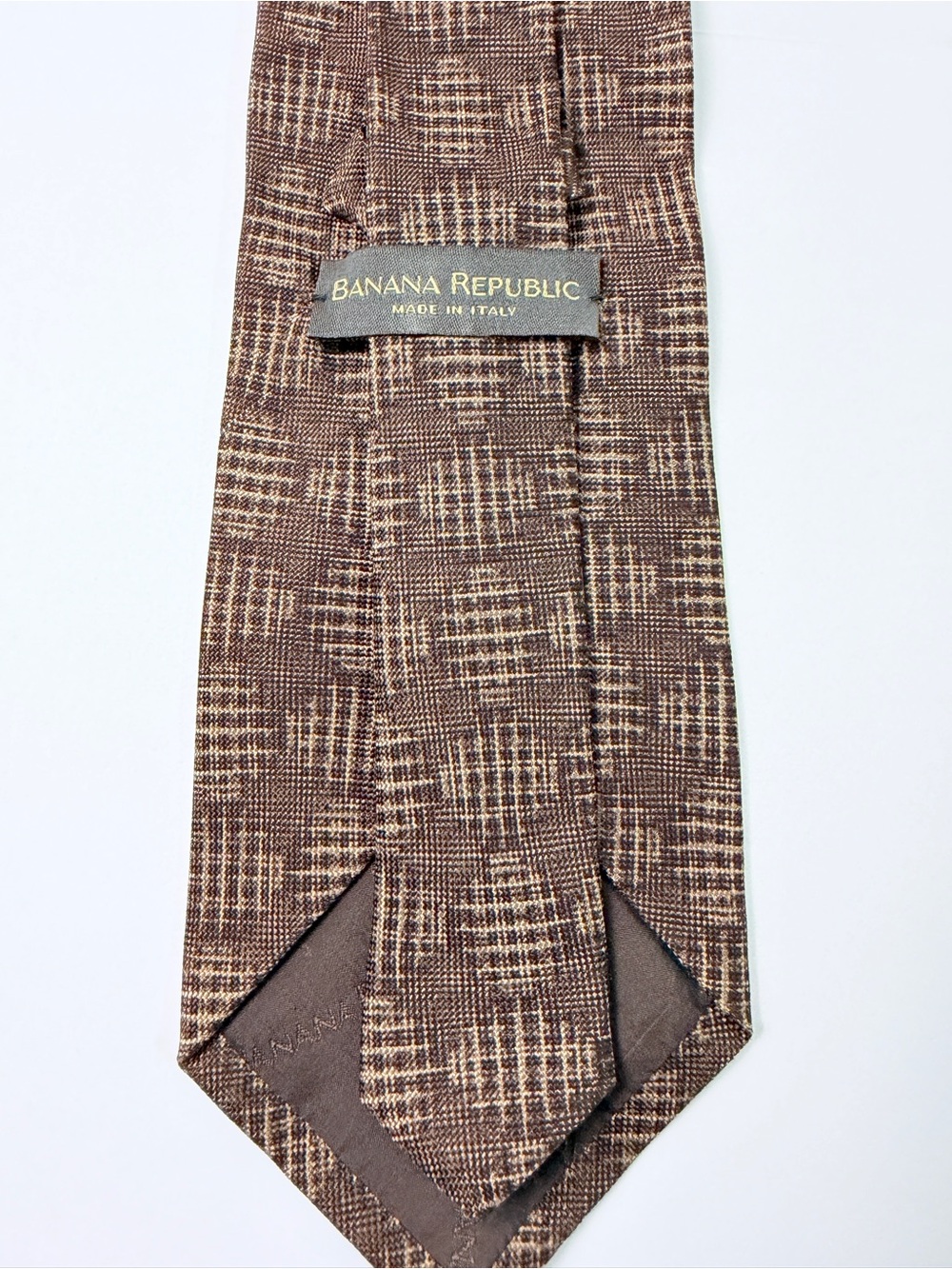 Banana Republic Made in Italy Brown Geometric Silk Tie Men’s